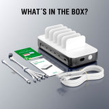 4smarts Ladestasjon m. 9 Lademuligheter - 5x USB-C Kabel & 1x 4-i-2 Multikabel - 100W - Grå
