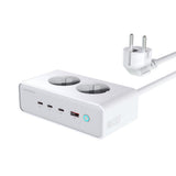 4smarts 6-i-1 Bordlader - 65W - 2x AC Plugg / 3x USB-C / 1x USB-A - Hvit