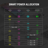 4smarts 6-i-1 Bordlader - 65W - 2x AC Plugg / 3x USB-C / 1x USB-A - Hvit