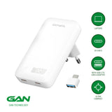 4smarts FlatPlug Slim Dual Vegglader - 65W / 2x USB-C - Hvit