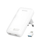 4smarts FlatPlug Slim Dual Vegglader - 65W / 2x USB-C - Hvit
