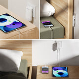 4smarts FlatPlug Slim Dual Vegglader - 65W / 2x USB-C - Hvit