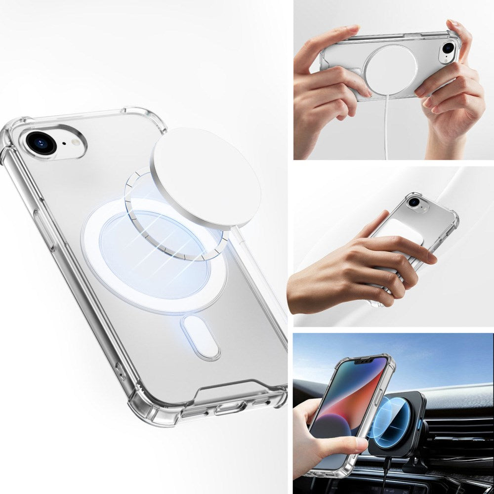 iPhone 17e / 16e 4smarts Ibiza Hybrid Deksel - MagSafe Kompatibel - Gjennomsiktig