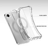 iPhone 17e / 16e 4smarts Ibiza Hybrid Deksel - MagSafe Kompatibel - Gjennomsiktig