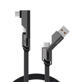 4smarts ComboCord 2-i-1 Vinkelkabel 240W - 1.5m - Grå