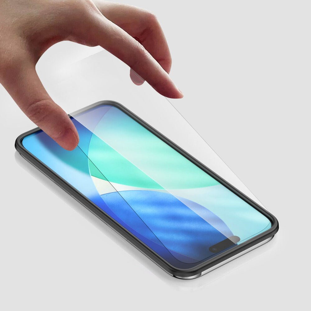 iPhone Air 4Smarts Second Glass Skjermbeskytter med Monteringsramme - Case-Friendly - Gjennomsiktig
