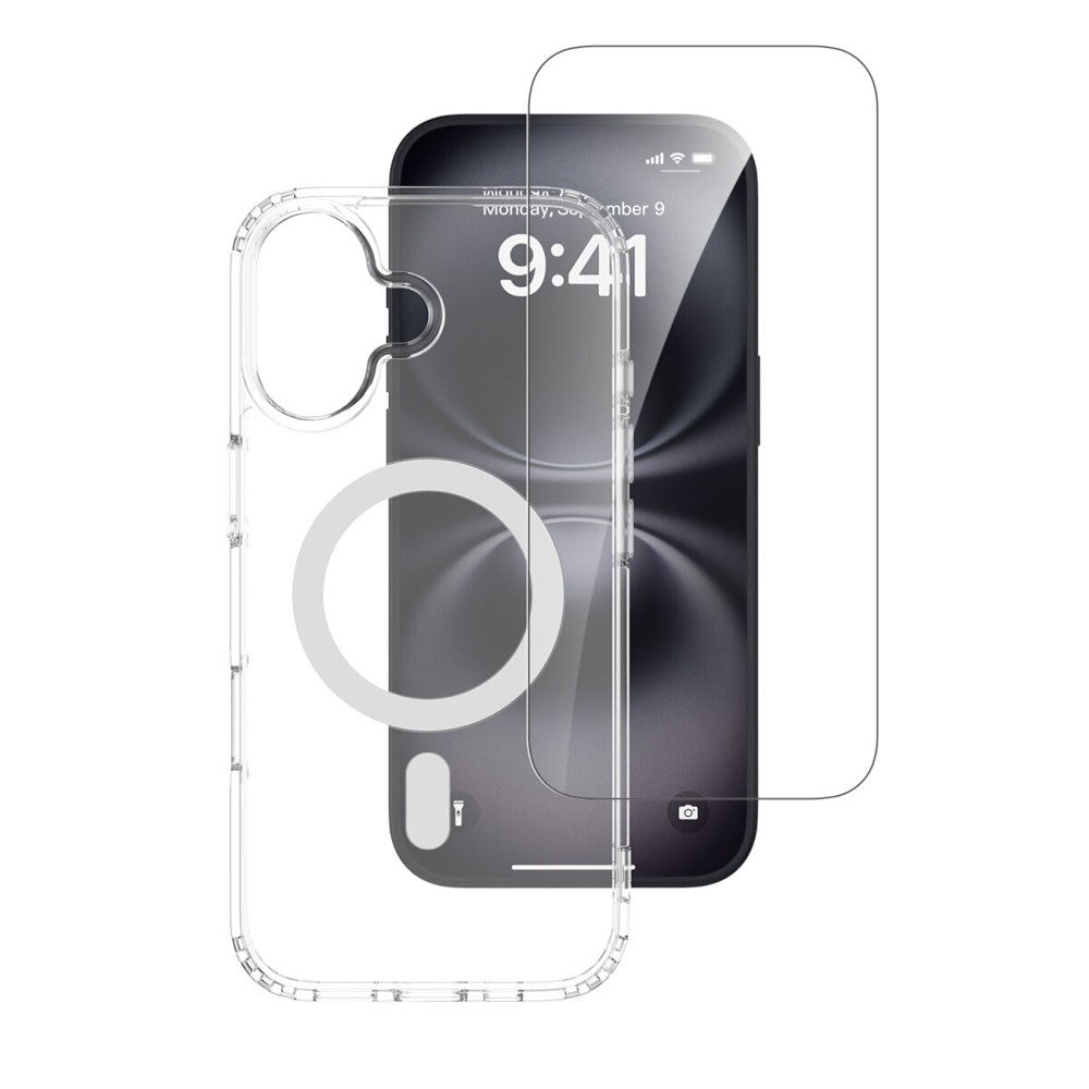 iPhone 17 4Smarts 360° Protection Set m. Deksel & Skjermbeskyttelsesglass - MagSafe Kompatibel - Gjennomsiktig