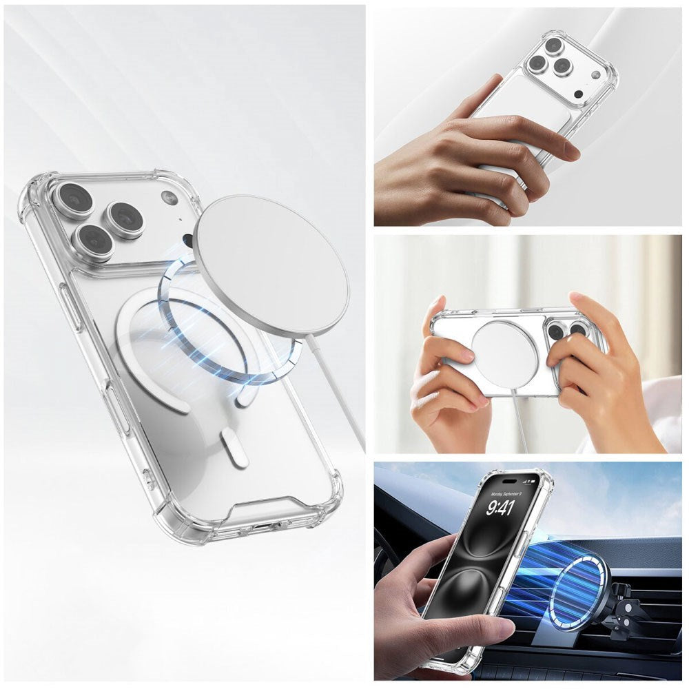 iPhone 17 Pro 4Smarts IBIZA Hybrid Deksel - MagSafe Kompatibelt - Gjennomsiktig