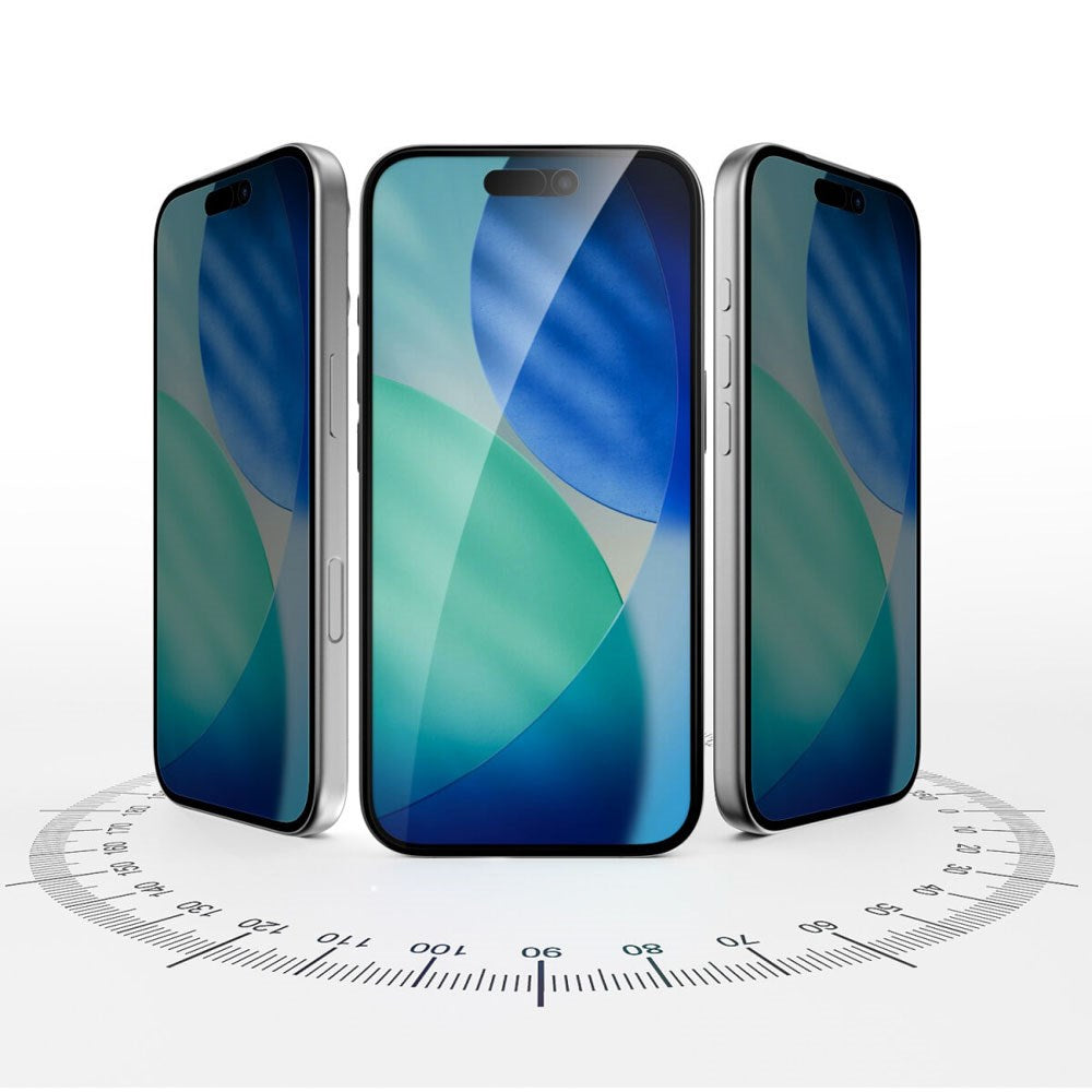 iPhone 17 Pro 4Smarts Second Glass Skjermbeskytter med Monteringsramme - Privacy Funksjon - Gjennomsiktig