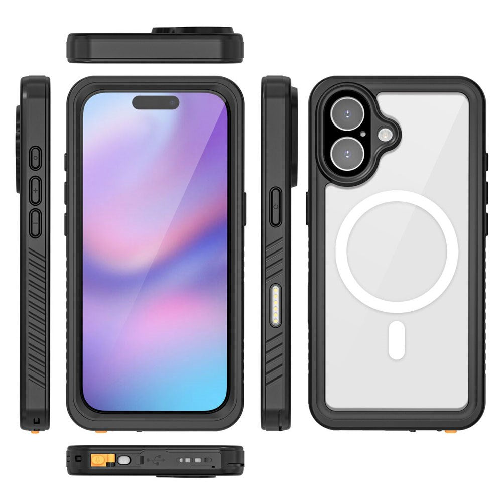iPhone 17 4Smarts Vanntett 360 Deksel - MagSafe Kompatibelt - Gjennomsiktig / Svart