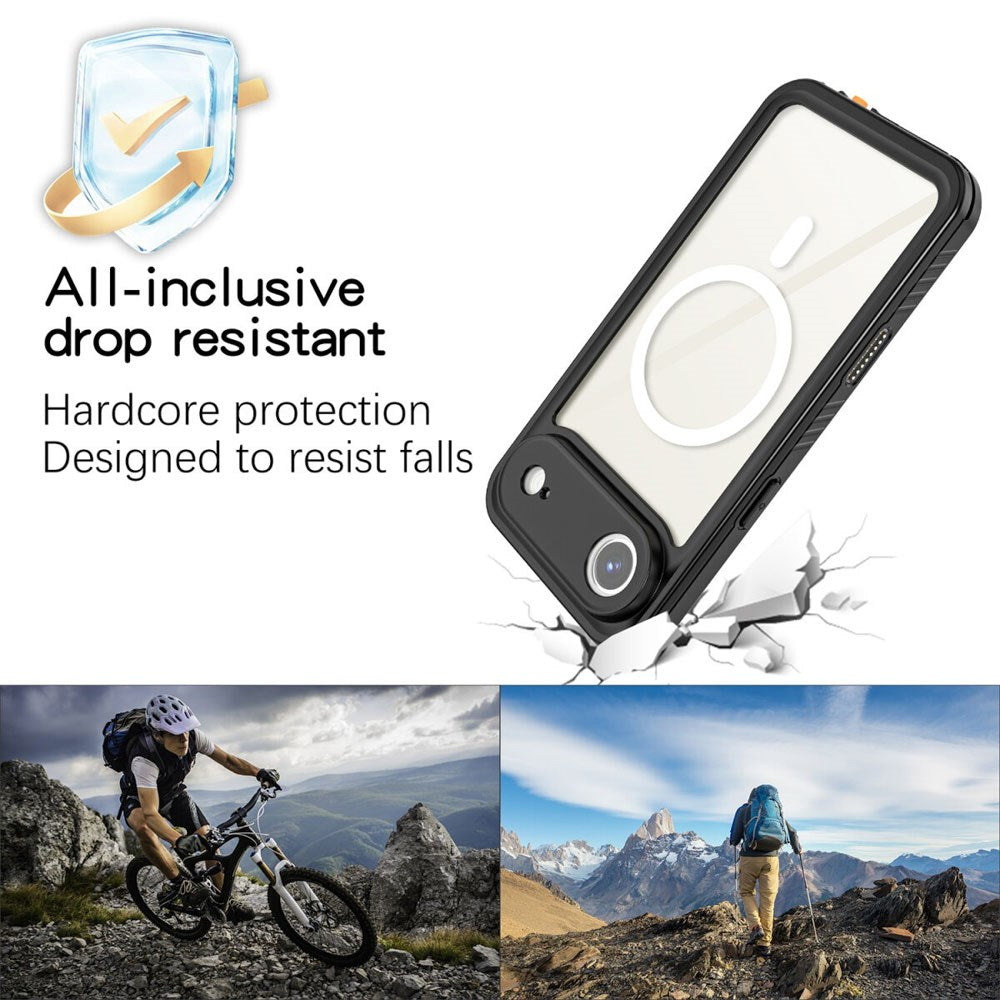 iPhone Air 4Smarts Vanntett 360 Deksel - MagSafe Kompatibelt - Gjennomsiktig / Svart