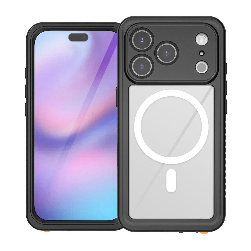 iPhone 17 Pro 4Smarts Vanntett 360 Deksel - MagSafe Kompatibelt - Gjennomsiktig / Svart