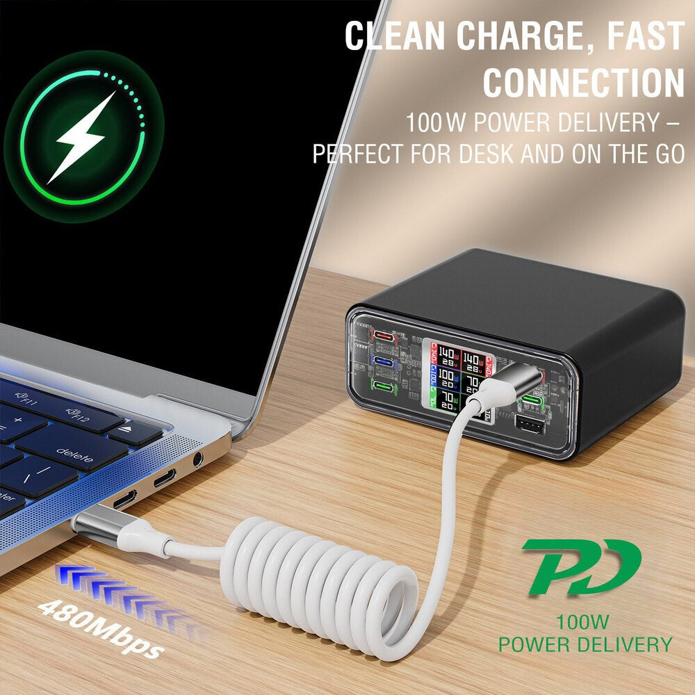 4smarts 100W USB-C til USB-C Kabel – 50 cm – Hvit