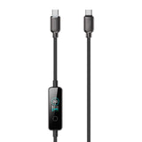 4smarts ScreenCord 240W USB-C til USB-C Kabel med Innebygd Skjerm - 1,2m - Svart