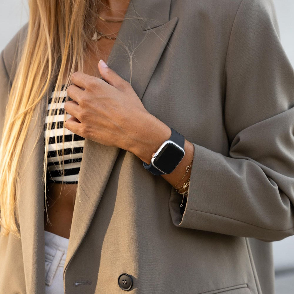 Vonmählen Apple Watch (42/44/SE/45/46/49mm) Classic Band 2 Resirkulert Silikon Reim - Mørk Blå