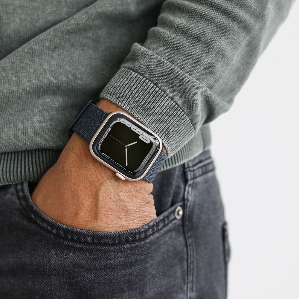 Apple Watch (42/44/45/46/SE/49mm) Vonmählen Fitness Loop 2 Nylon Klokkerem - Blå