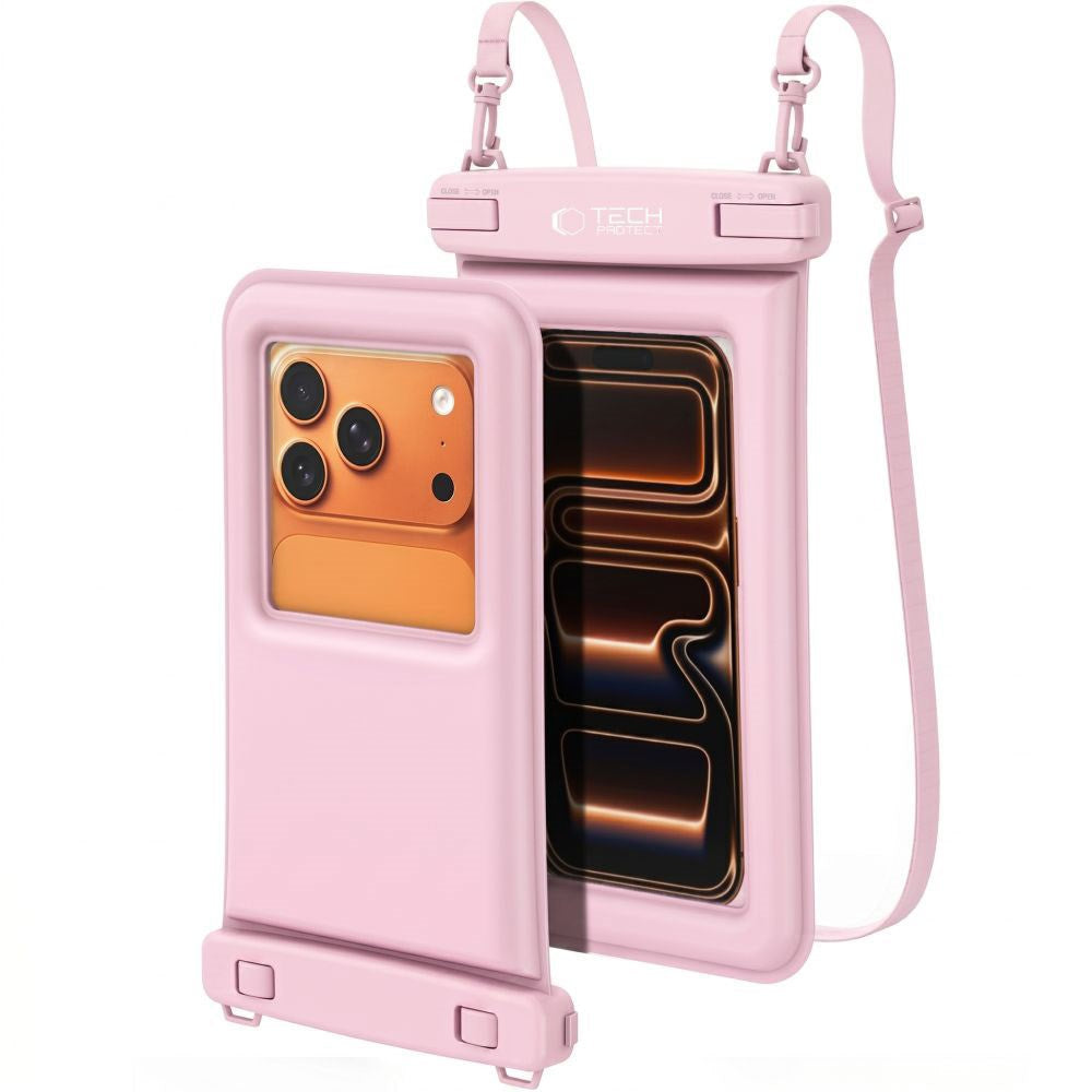 Tech-Protect Flytende Vanntett Etui - Maks.: 185 x 110 mm - Rosa