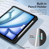 iPad Air 11-10.9" (2026-2020) ESR Rebound Deksel Med Apple Pencil Holder - Svart
