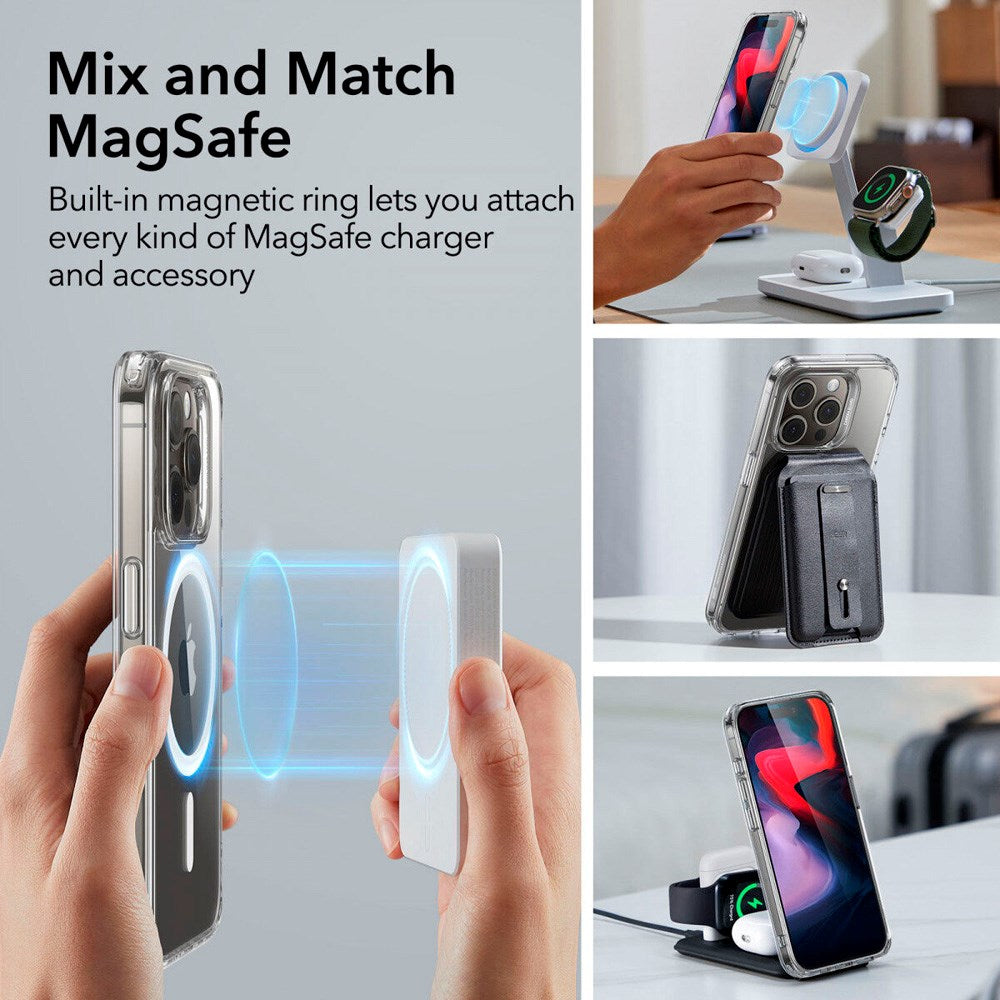 ESR iPhone 15 Pro Classic Hybrid Deksel - MagSafe Kompatibel - Gjennomsiktig
