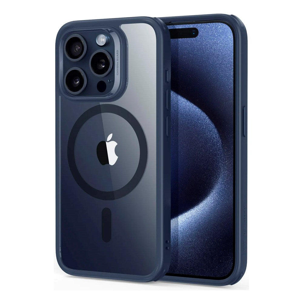ESR iPhone 15 Pro Classic Hybrid Deksel - MagSafe Kompatibel - Gjennomsiktig / Blå