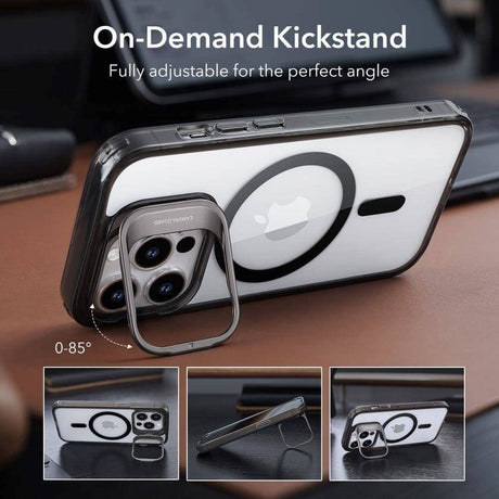 ESR iPhone 14 Pro Classic Hybrid Deksel m. Kickstand - MagSafe Kompatibel - Gjennomsiktig / Svart