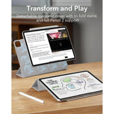 ESR iPad Air 13" (2026 / 2025 / 2024) / Pro 12.9" (2022 / 2021 / 2020) Rebound Magnetic Flip Deksel - Grå