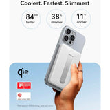ESR Qi2 MagSlim PowerBank m. Kickstand - 15W / 5000 mAh - MagSafe Kompatibel - Hvit