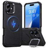 ESR iPhone 16 Cyber Armor Deksel med Kickstand - MagSafe Kompatibel - Svart