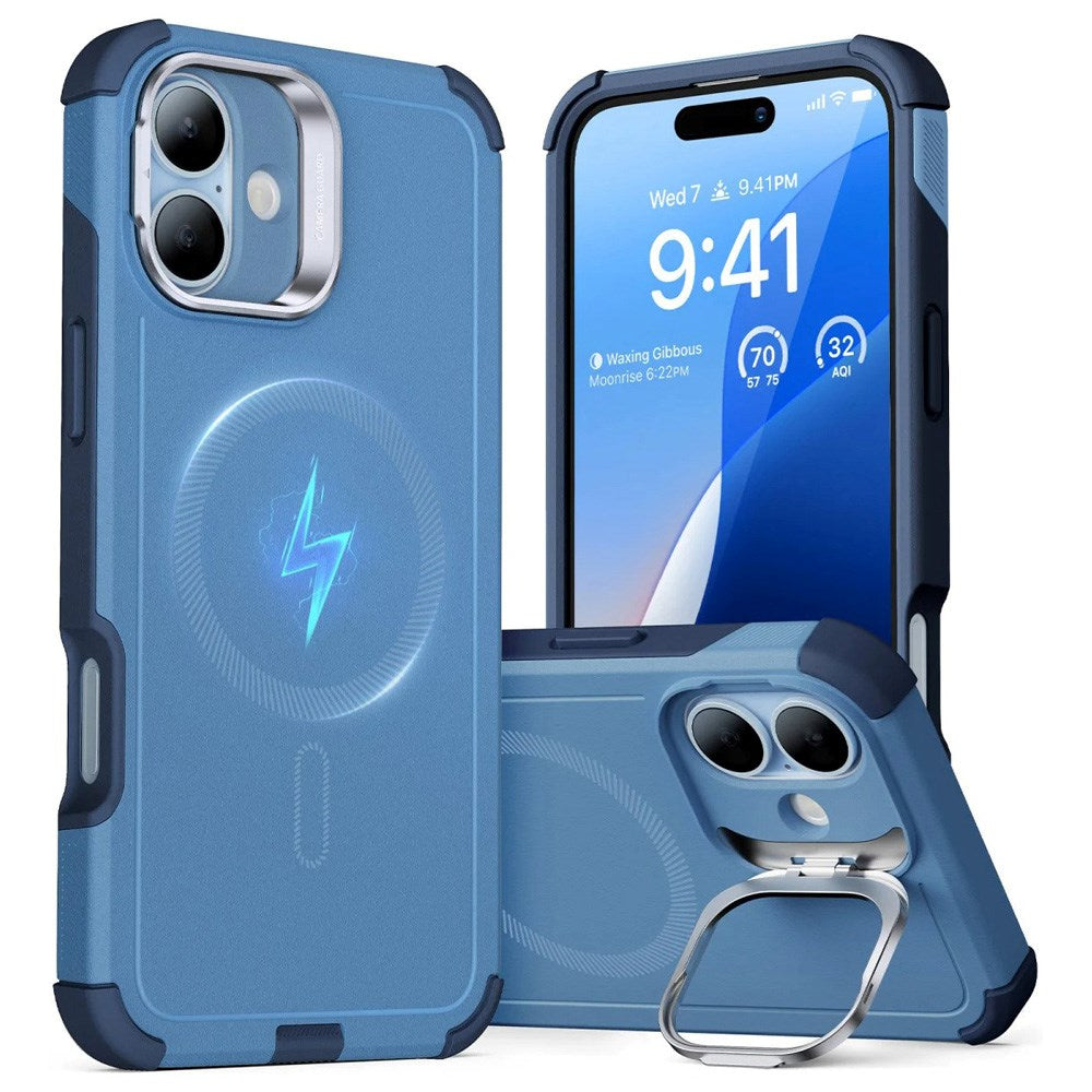 ESR iPhone 16 Cyber Armor Deksel med Kickstand - MagSafe Kompatibel - Blå