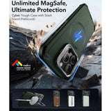ESR iPhone 16 Pro Cyber Armor Deksel med Kickstand - MagSafe Kompatibel - Grønn