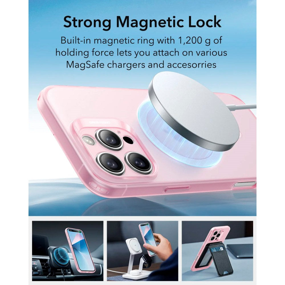 ESR iPhone 16 Pro Zero Clear Fleksibelt Plast Deksel - MagSafe Kompatibel - Matt Rosa