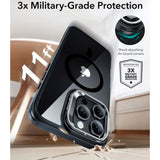 ESR iPhone 16 Pro Classic Hybrid Deksel m. Kickstand - MagSafe Kompatibel - Gjennomsiktig / Svart