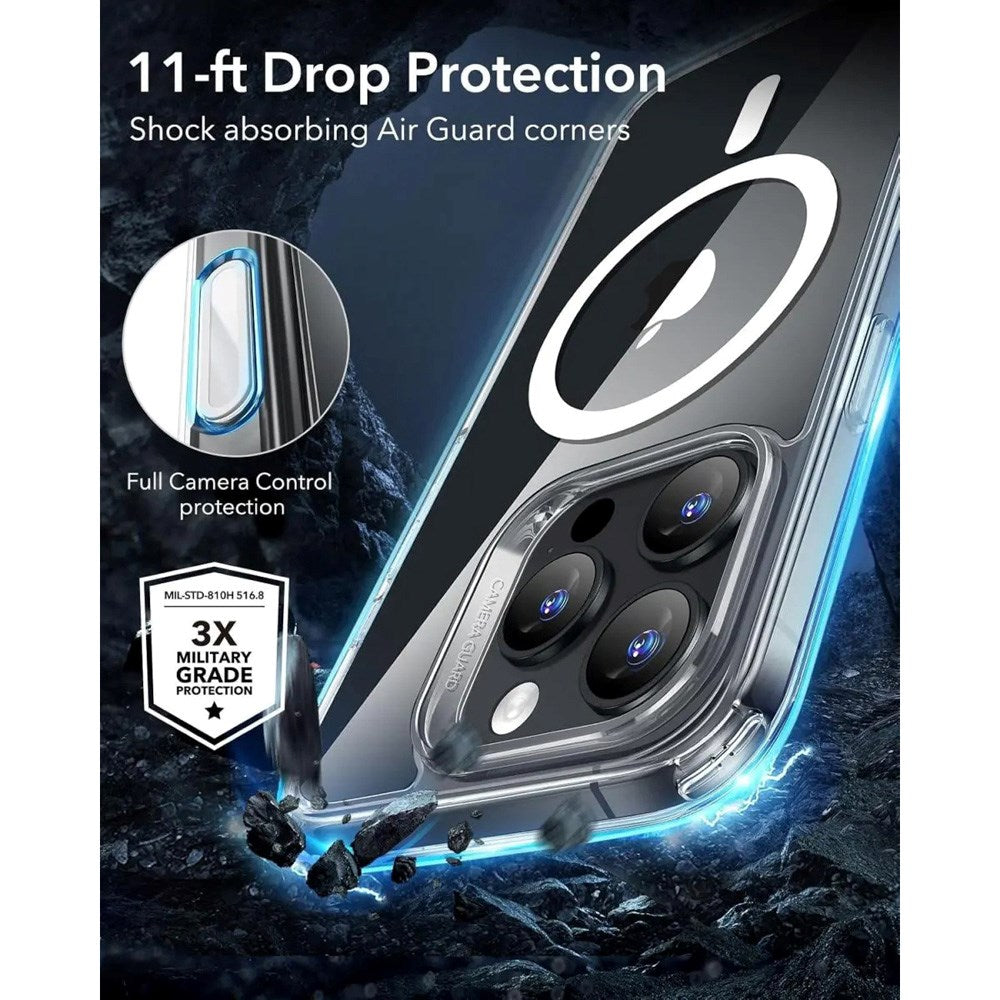 ESR iPhone 16 Pro Classic Hybrid Deksel med Camera Control-Knapp - MagSafe Kompatibel - Gjennomsiktig