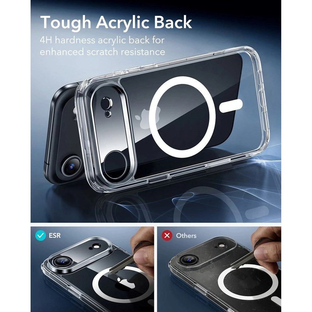 ESR iPhone Air Classic Hybrid Deksel med Kamerakontrollknapp – MagSafe Kompatibel – Gjennomsiktig