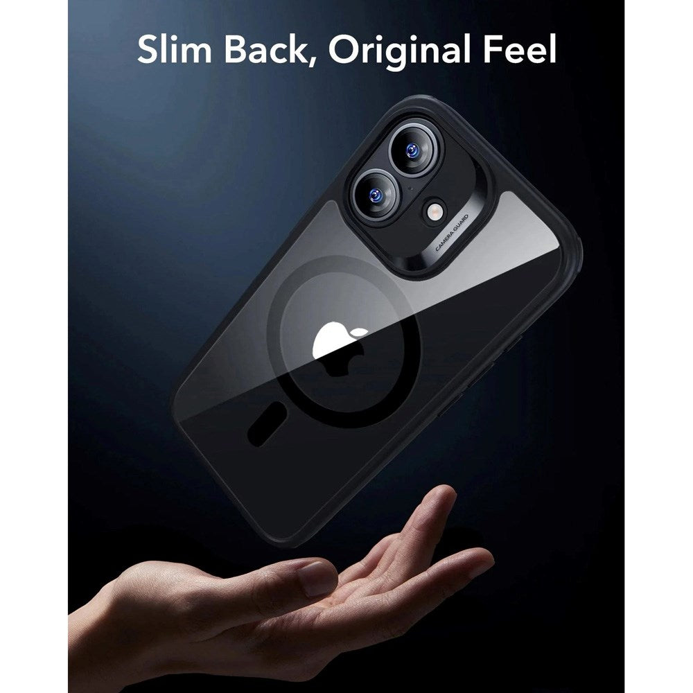 ESR iPhone 17 Classic Hybrid Deksel med Kamerakontrollknapp – MagSafe Kompatibel – Gjennomsiktig / Svart