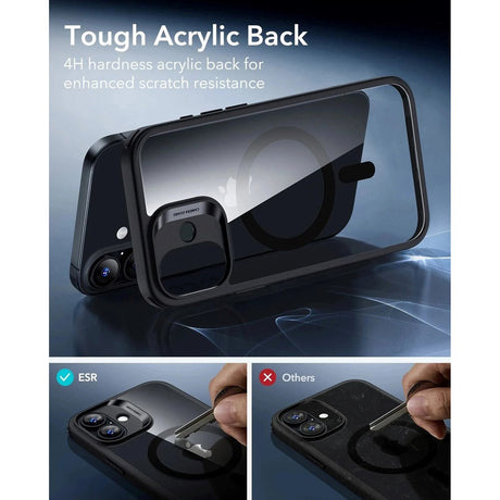 ESR iPhone 17 Classic Hybrid Deksel med Kamerakontrollknapp – MagSafe Kompatibel – Gjennomsiktig / Svart