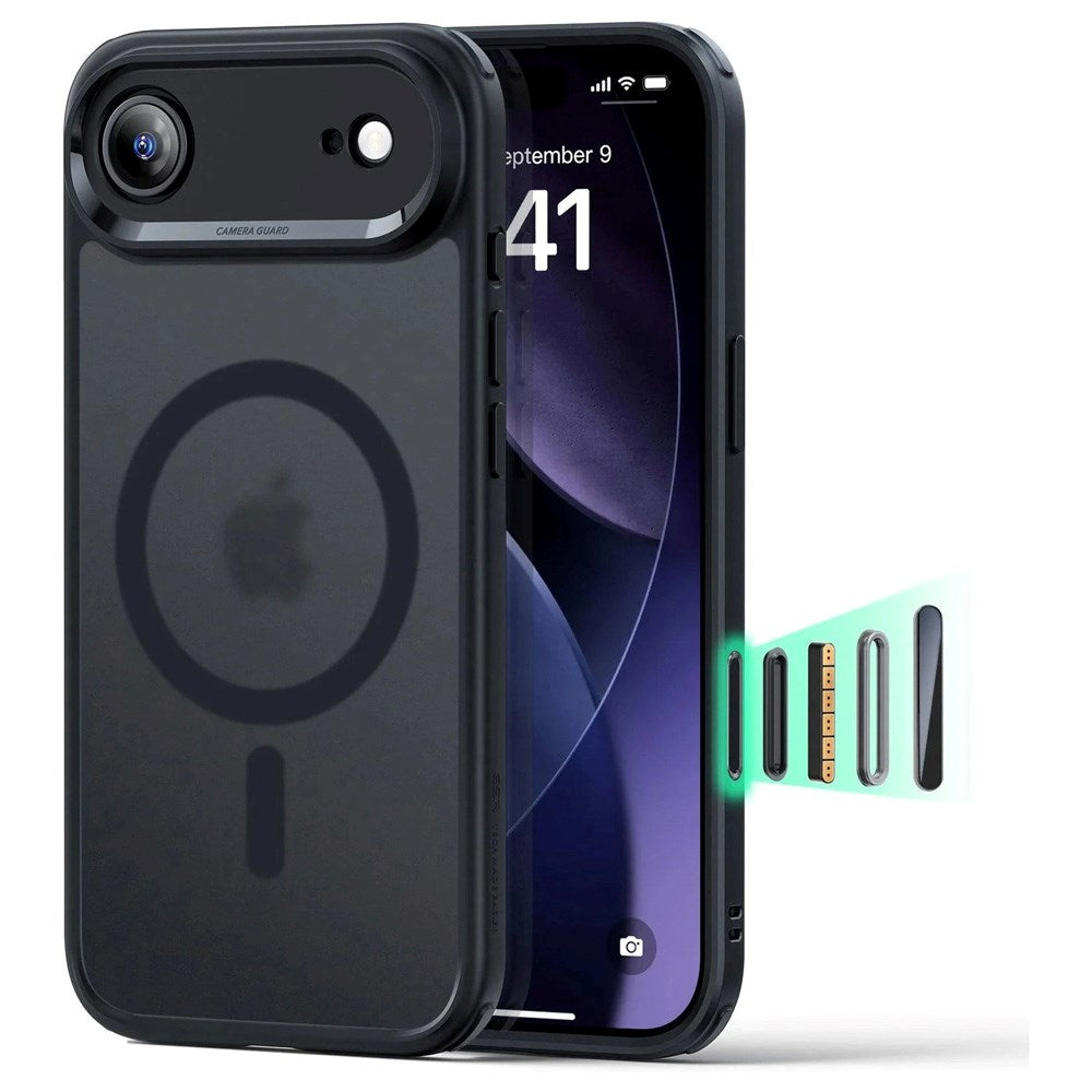ESR iPhone Air Classic Hybrid Deksel med Kamerakontrollknapp – MagSafe Kompatibel – Matt Svart