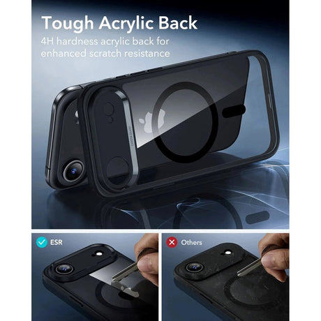 ESR iPhone Air Classic Hybrid Deksel med Kamerakontrollknapp – MagSafe Kompatibel – Gjennomsiktig / Svart