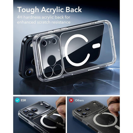 ESR iPhone 17 Pro Classic Hybrid Deksel med Kamerakontrollknapp – MagSafe Kompatibel – Gjennomsiktig