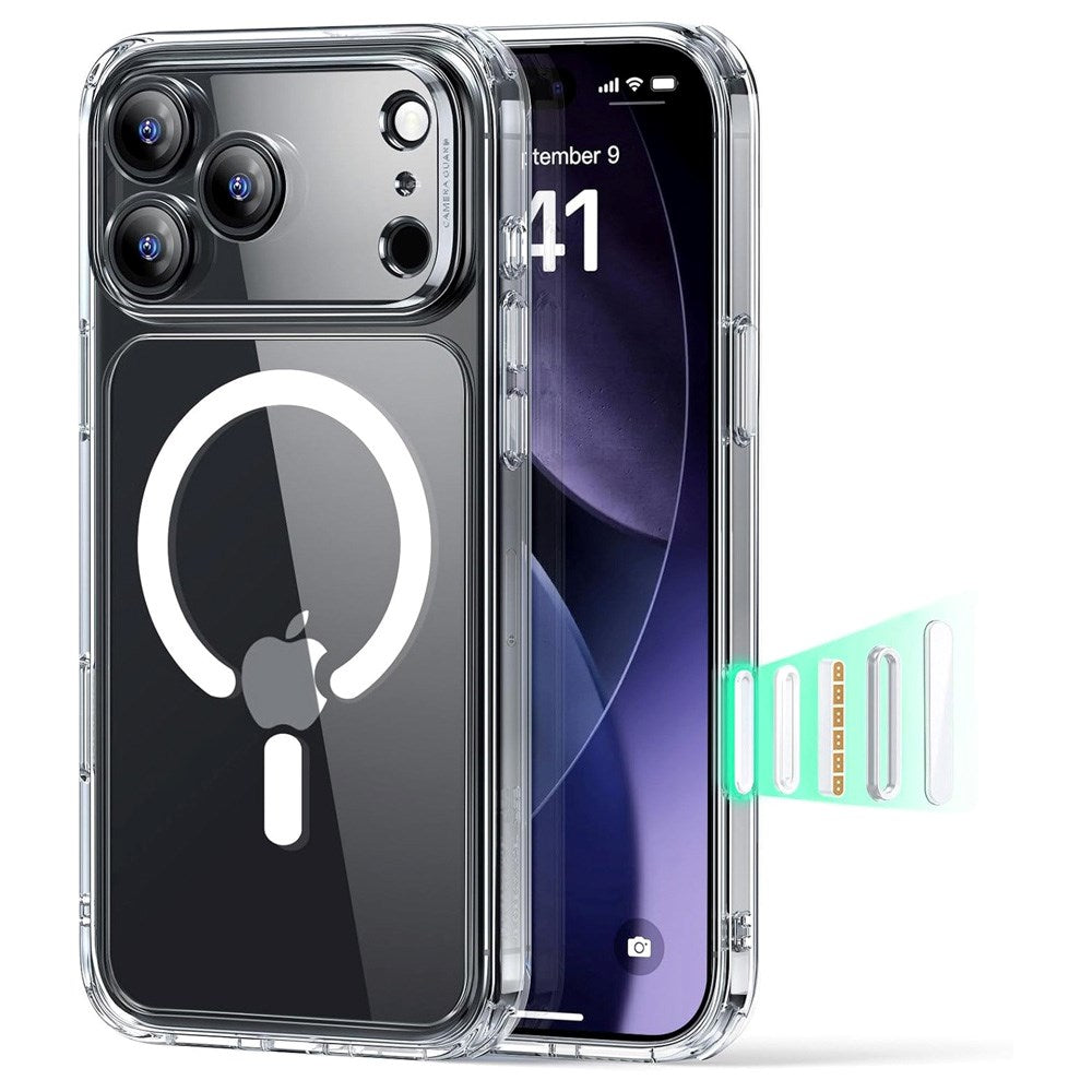 ESR iPhone 17 Pro Classic Hybrid Deksel med Kamerakontrollknapp – MagSafe Kompatibel – Gjennomsiktig