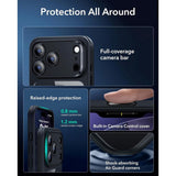 ESR iPhone 17 Pro Classic Hybrid Deksel med Kamerakontrollknapp – MagSafe Kompatibel – Gjennomsiktig / Svart