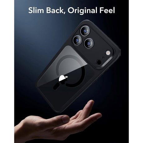 ESR iPhone 17 Pro Classic Hybrid Deksel med Kamerakontrollknapp – MagSafe Kompatibel – Gjennomsiktig / Svart