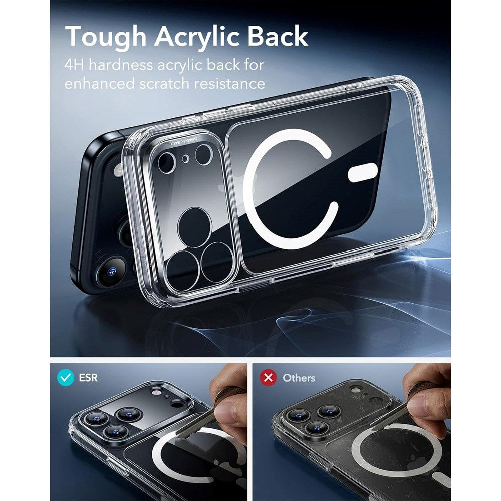 ESR iPhone 17 Pro Max Classic Hybrid Deksel med Kamerakontrollknapp – MagSafe Kompatibel – Gjennomsiktig