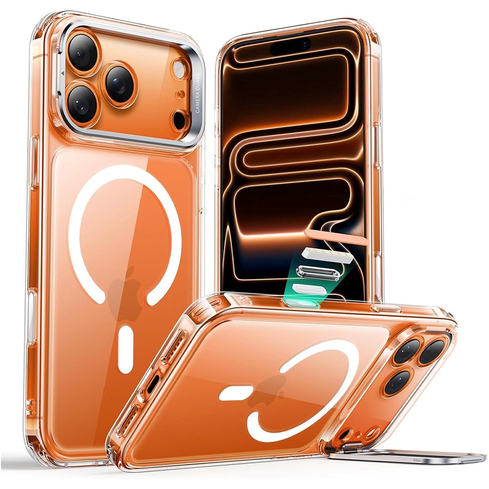 ESR iPhone 17 Pro Max Classic Hybrid Stash Case med Kickstand – MagSafe Kompatibel – Gjennomsiktig