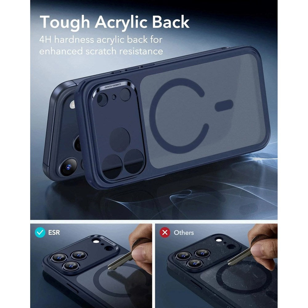 ESR iPhone 17 Pro Classic Hybrid Deksel med Kamerakontrollknapp – MagSafe Kompatibel – Matt Blå