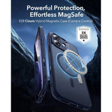 ESR iPhone 17 Classic Hybrid Deksel med Kamerakontrollknapp – MagSafe Kompatibel – Matt Blå