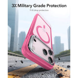 ESR iPhone 17 Pro Classic Hybrid Stash Case med Kickstand – MagSafe Kompatibel – Matt Rosa