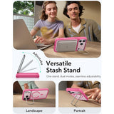 ESR iPhone 17 Pro Classic Hybrid Stash Case med Kickstand – MagSafe Kompatibel – Matt Rosa