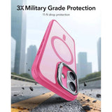 ESR iPhone 17 Classic Hybrid Stash Case med Kickstand – MagSafe Kompatibel – Matt Rosa