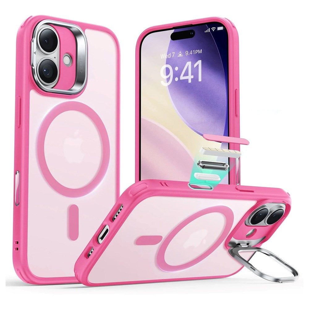 ESR iPhone 17 Classic Hybrid Stash Case med Kickstand – MagSafe Kompatibel – Matt Rosa